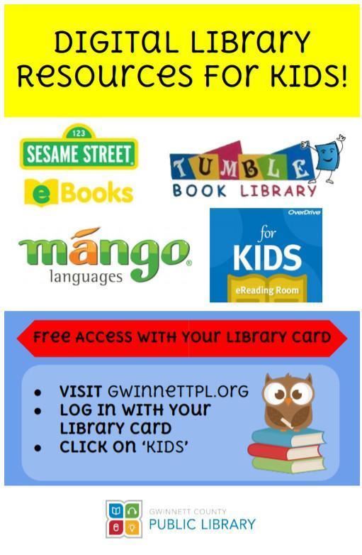 GCPL Digital Library Resources for Kids 